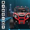 FINITO 24V 4WD Ride on Car Truck w/Remote Control,44 Kids UTV, 2 Seater 24V Battery Powered 4 Wheels Electric Car for Kids Ages 3+, Red view 3