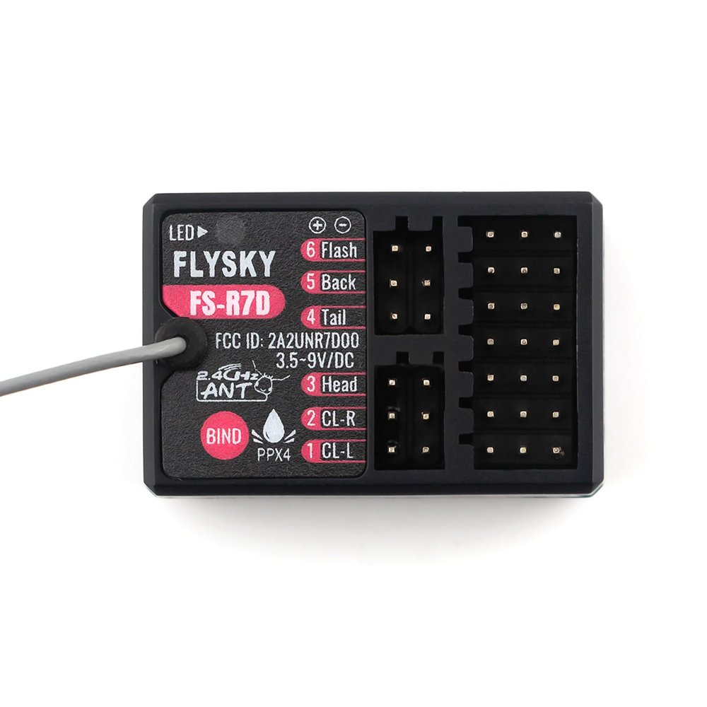GoolRC Flysky FS-R7D Receiver, 2.4GHz 7CH Receiver ANT Protocol Single Antennas Compatible with Flysky FS-G7P FS-ST8 Radio Transmitter for RC Car Boat