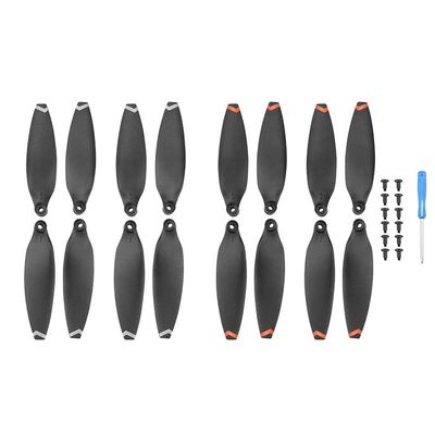 4 Pairs Drone Propellers/Fit for FIMI X8 Mini Drone Foldable Light Weight Wing Fans Blade Drone Replacement Accessory (Color : Silver Orange)
