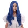 DUDUWIG Dark Blue Wig Long Blue Middle Part Wig Dark Blue Wavy Curly Wigs Heat Resistant Synthetic Wigs with Cap (Small Size) view 2