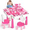 OCATO Kids Toddler Table and Chair Set: Water Table Activity Tables with 152Pcs Large Marble Run Building Blocks 2 Rabbit Chairs Storage All in One Play Sensory Sand Tables 3-6 Year Old Girl Toy Gift view 1