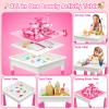 OCATO Kids Toddler Table and Chair Set: Water Table Activity Tables with 152Pcs Large Marble Run Building Blocks 2 Rabbit Chairs Storage All in One Play Sensory Sand Tables 3-6 Year Old Girl Toy Gift view 2