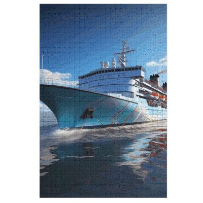 1000 PCS Jigsaw Puzzle for Adults Personalized Picture Puzzle Ocean Ferry Boat Customized Wooden Puzzle for Family, Birthday, Wedding, Game Nights Gifts