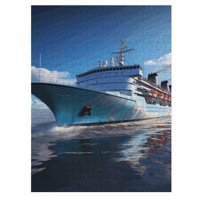 500 PCS Jigsaw Puzzle for Adults Personalized Picture Puzzle Ocean Ferry Boat Customized Wooden Puzzle for Family, Birthday, Wedding, Game Nights Gifts