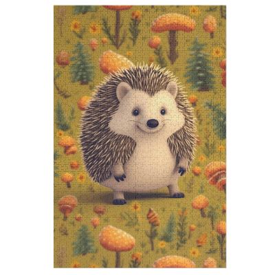 1000 PCS Jigsaw Puzzle for Adults Personalized Picture Puzzle Hedgehog Customized Wooden Puzzle for Family, Birthday, Wedding, Game Nights Gifts