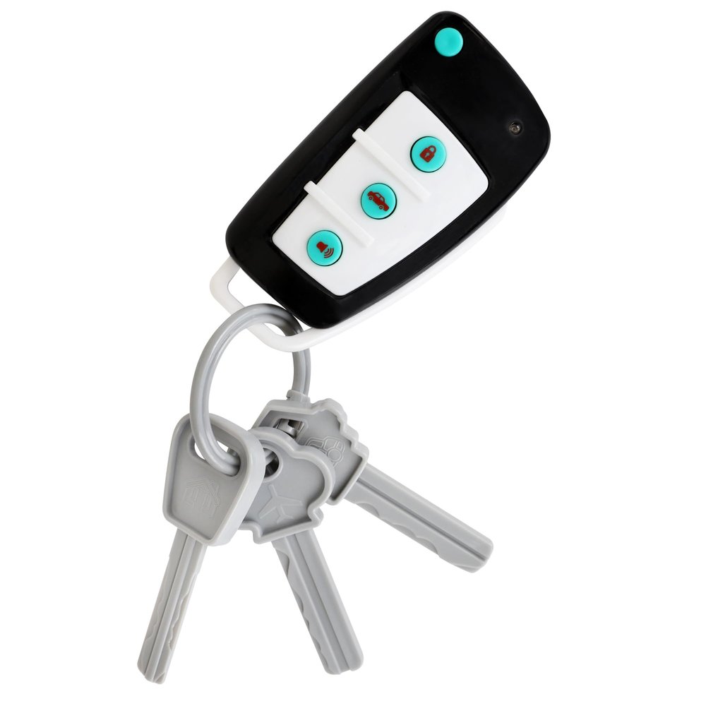 Playkidiz Toy Car Keys - Real Looking Play Toddler Remote Car Key - Interactive Kids Baby Keys with Lights and Sound Effetcs - Pretend Toy Keys for Boys Girls Age 3+