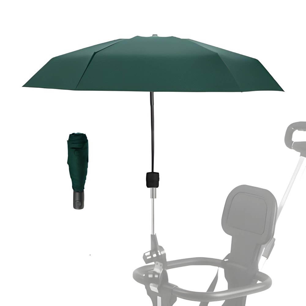 Adjustable Steering Angle, Clip-On All-Round Protection, Convenient and Lightweight, for Sun Protection Lightweight, Easy to Install, Stroller Umbrella, Baby Umbrella Stroller Accessory. (Green)
