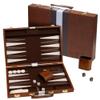 Backgammon Board Game, Deluxe Leather Like Case, Felt Interior, Brown, Classic Backgammon Game, Popular Board Game, Board Games (Medium (15")) view 1