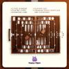 Backgammon Board Game, Deluxe Leather Like Case, Felt Interior, Brown, Classic Backgammon Game, Popular Board Game, Board Games (Medium (15")) view 3
