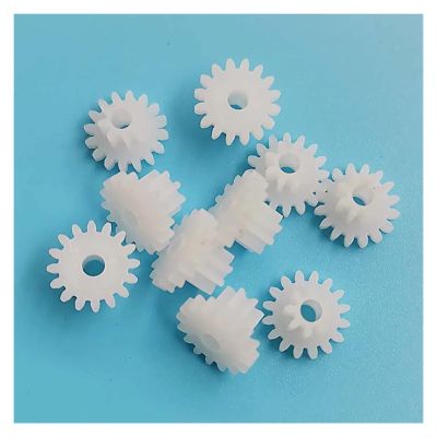 CRUMPS 10pcs/lot 16082B 0.5M Double Plastic Gear 9MM Diameter 16 Teeth + 8 T 2MM Loose Double-Layer Gear Toy Accessories