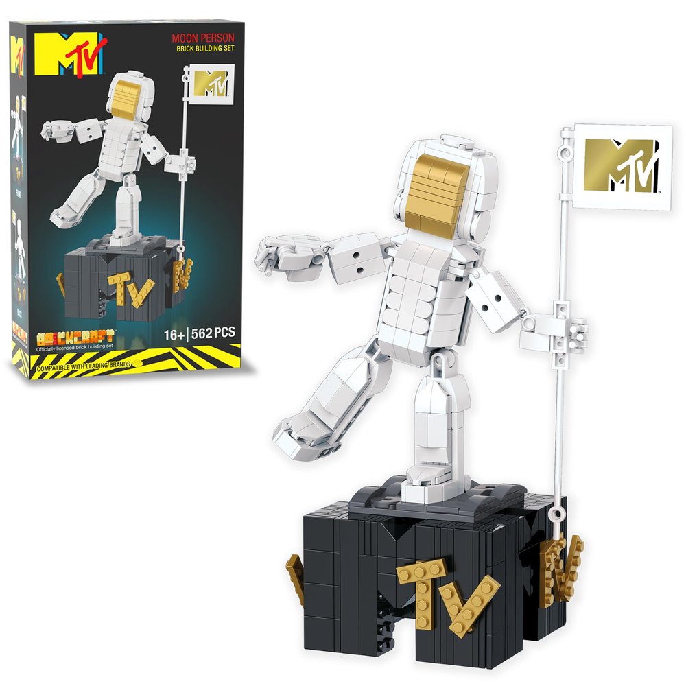 Brickcraft MTV Moon Person Building Set (510 Pieces) MTV Trophy Collectible, Display Model Officially Licensed Construction Kit Great Christmas for Music Fans & Builders