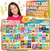 First 100 Words Bilingual Electronic Alphabet Poster  Interactive Learning Chart for Kids | 100 First Words in English & Spanish | Educational Talking Wall Poster view 1