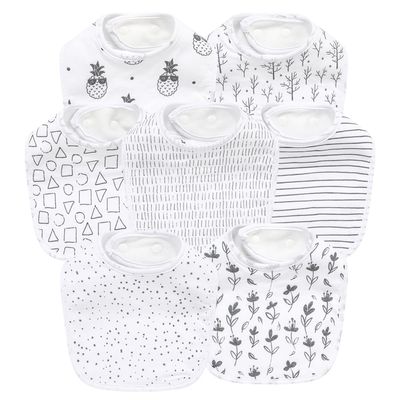 Gelisite 7 Pack Baby Cotton Absorbent Bibs for Drooling Teething (black-2)