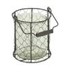 Round Glass Jar in Wire Basket, Brown - Extra Large view 1