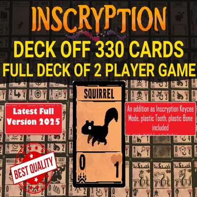 Generic Inscryption Card Game, Inscryption Cards. Fully Eligible for 2 Player Game. Gift for Friends, Gifts for Events... (J: Full Set - 330 Laminated Cards)