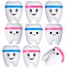 8 Pcs Tooth Stress Ball, Slow Rising Teeth Shape Stress Balls Bulk for Dental Office Party Favors view 1