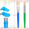 14 Pcs Paint Brushes for Kids, Round and Flat Kids Paint Brushes, Easy Hold and Clean Toddler Paint Brushes, Bristle Craft Paint Brushes for Acrylic Oil Watercolor Washable Paint view 2