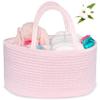 ABenkle Diaper Caddy Organizer - Cotton Rope Nursery Storage Basket for Baby Essentials, Boys & Girls Shower Gift, Changing Table Organizer view 1