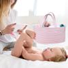 ABenkle Diaper Caddy Organizer - Cotton Rope Nursery Storage Basket for Baby Essentials, Boys & Girls Shower Gift, Changing Table Organizer view 2