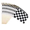 12 Pack 4x6 Inch Checkered Flag On Sticks, Race Birthday Party Supplies, Double Sided Racing Party Decorations, Black White Checkered Mini Stick Flag For Room view 1