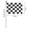 12 Pack 4x6 Inch Checkered Flag On Sticks, Race Birthday Party Supplies, Double Sided Racing Party Decorations, Black White Checkered Mini Stick Flag For Room view 3