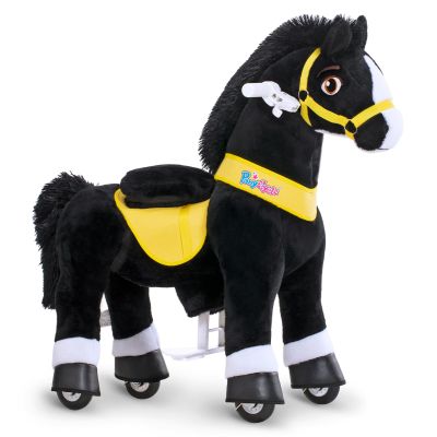 PonyCycle Riding Horse Toys for Boys, Mechanical Black Pony, Age 3-4