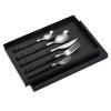 Flatware Set, 5 Piece Stainless Steel Flatware Cutlery Set Silverware Set Stainless Steel Heavy Duty Silverware Set for Home(Black Clip Handle) view 1