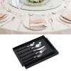 Flatware Set, 5 Piece Stainless Steel Flatware Cutlery Set Silverware Set Stainless Steel Heavy Duty Silverware Set for Home(Black Clip Handle) view 2