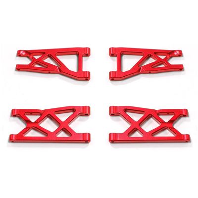 Aluminum Front and Rear Suspension Arm RC Upgraded Parts for ARRMA 1/10 Senton Vorteks Typhon Big Rock RC Car, Red