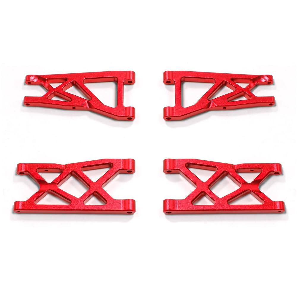 Aluminum Front and Rear Suspension Arm RC Upgraded Parts for ARRMA 1/10 Senton Vorteks Typhon Big Rock RC Car, Red