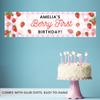 Andaz Press Personalized Berry First Birthday Decor, Pink Custom Birthday Banner Party Decorations Happy Birthday Banner, Berry First Birthday Banner For Girl, Strawberry Birthday Decorations Backdrop view 4
