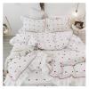 ADovz Luxury Princess Style 100% Cotton Bedding Set Ruffles Duvet Cover Black Dot Flat Pillowcases 4pcs,Bed Sheets, FH-762 view 1