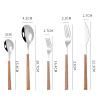 Flatware Set, 5 Piece Stainless Steel Flatware Cutlery Set Silverware Set Stainless Steel Heavy Duty Silverware Set for Home(Wood grain Clip Handle) view 4