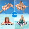 2 Pack Inflatable Pool Floats 4-in-1 Pool Hammock with Bottom Mesh 3 Tubes Inflatable Hammock for Adults,Portable Floating Chair Bed for Travel, Swimming Pool Hot Tub view 4