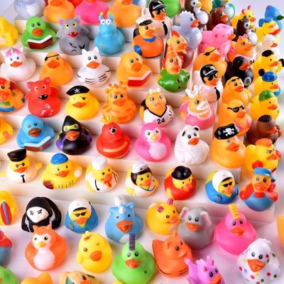 35 Packs Rubber Ducks in Bulk Assortment Jeep Ducks for Ducking, Small Rubber Duckies for Toddler Baby Bath Toys Floater Duck Bath Pool Toys Kids Party Favors with Mesh Carry Bag