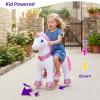 PonyCycle Unicorn Ride on Toys for Girls Horse Spirit Toys, Essential Model E Size 4 for Kids Age 4-8/35.4" Height, Birthday Gifts Plush Walking Animal Giddy up Riding Toys Ride on Pony Pink E412 view 2