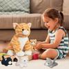 5 Pieces Cat Stuffed Animal with Babies Inside Belly 1 Mommy Stuffed Cat Toy with 4 Baby Plush Kittens, Orange Tabby Cat Plush Stuffed Kitty Plush Toys for Kids Birthday Party Favors Surprise Gifts view 2