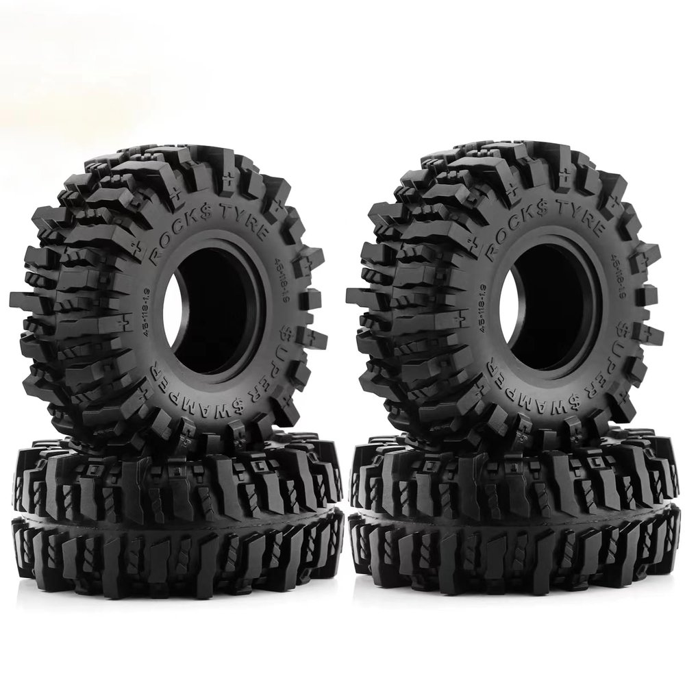 REDSPIDER 1.9'' Crawler Mud Slingers Tires OD 4.64'' 4pcs 1.9 RC Crawler Tires for Axial SCX10 II III Traxxas TRX4 TRX6 Redcat Gen 8 Gen7 RC4WD 1.9 Beadlock Wheels