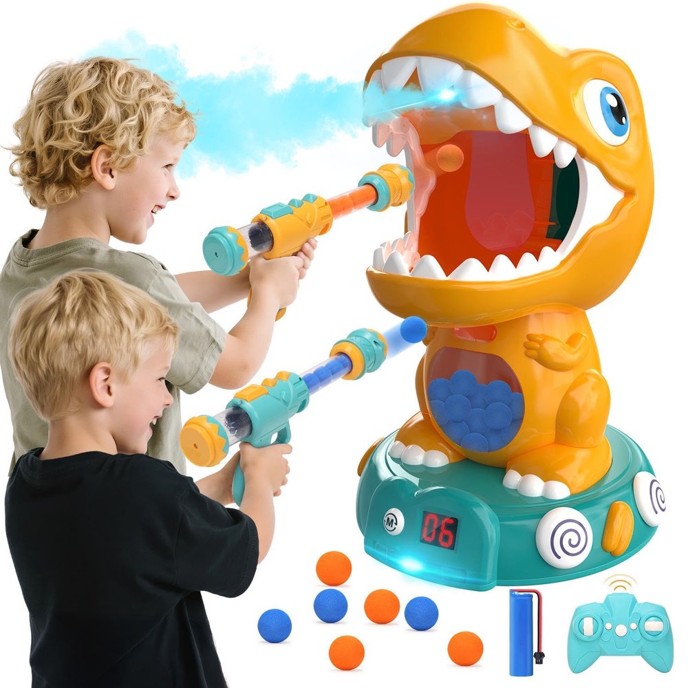 EagleStone Remote Control Dinosaur Shooting Toys for Kids 3-5 5-7 8-12, Electronic Dino Shooting Target Game with Spay, Auto Scoring, Light &Roar, 3 4 5 6 7 Year Old Boy Birthday Gift Party Favor