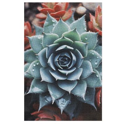 1000 PCS Jigsaw Puzzle for Adults Personalized Picture Puzzle Succulent Plant Customized Wooden Puzzle for Family, Birthday, Wedding, Game Nights Gifts