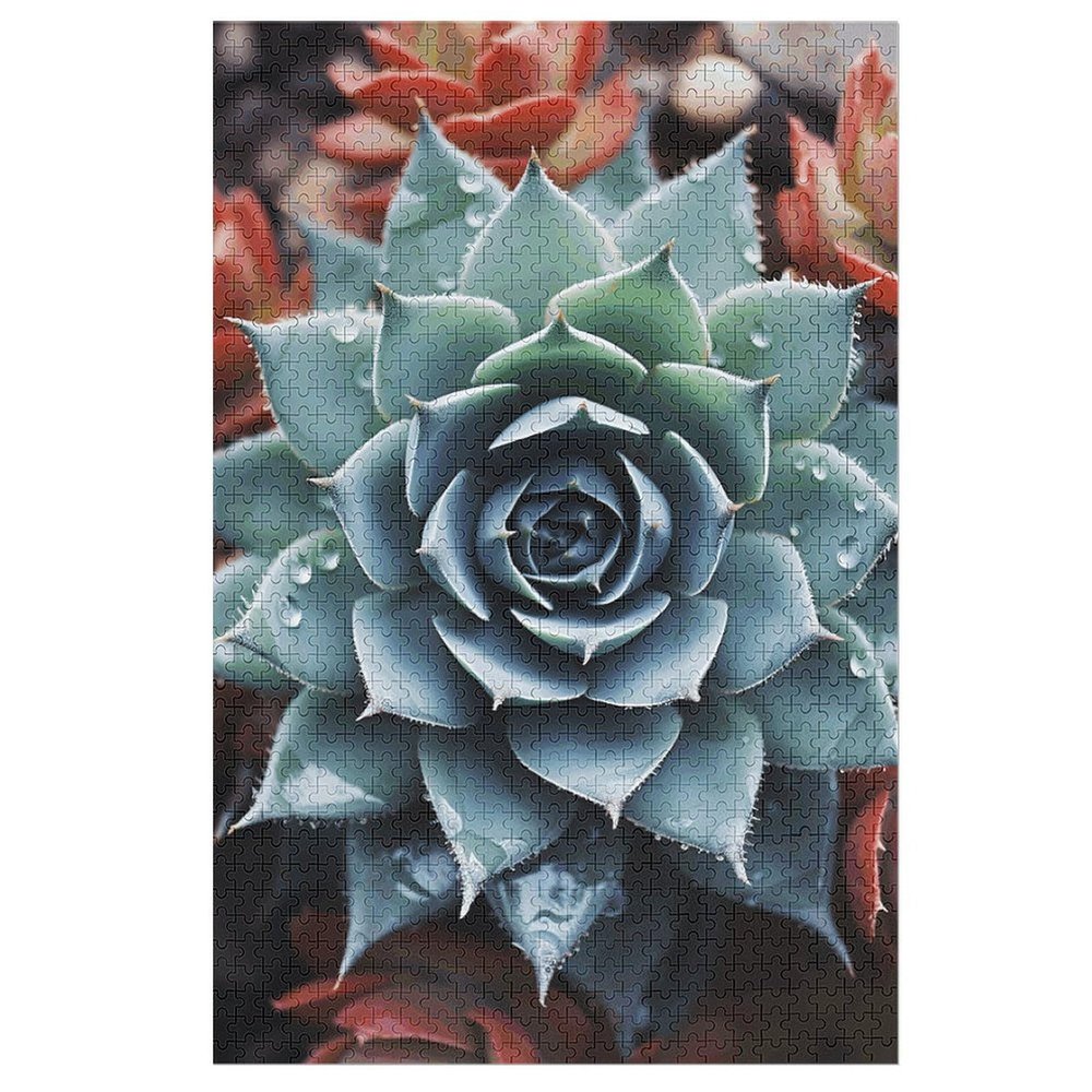 1000 PCS Jigsaw Puzzle for Adults Personalized Picture Puzzle Succulent Plant Customized Wooden Puzzle for Family, Birthday, Wedding, Game Nights Gifts