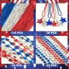 200 Pcs Metallic Patriotic Red Blue Silver 4th of July Beaded Necklaces Parade Beads For 4th of July Decoration, Independence Day, Patriotic Events view 2