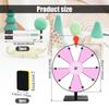 12 Inch Spinning Prize Wheel, 10 Slots Tabletop Fortune Wheel Spinner with Stand Raffle Roulette with Dry Erase & Markers for Carnivals, Trade Shows, Holiday Activities, Game (Pink+White) view 2