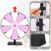 12 Inch Spinning Prize Wheel, 10 Slots Tabletop Fortune Wheel Spinner with Stand Raffle Roulette with Dry Erase & Markers for Carnivals, Trade Shows, Holiday Activities, Game (Pink+White) view 3