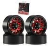 1.9 Beadlock wheels aluminium alloy1.9 wheels Three color and style options available for 1:10 RC Crawler Axial SCX10 SCX10 II TRX4 RC4WD D904pcs (Red) view 1