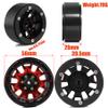 1.9 Beadlock wheels aluminium alloy1.9 wheels Three color and style options available for 1:10 RC Crawler Axial SCX10 SCX10 II TRX4 RC4WD D904pcs (Red) view 2