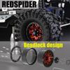 1.9 Beadlock wheels aluminium alloy1.9 wheels Three color and style options available for 1:10 RC Crawler Axial SCX10 SCX10 II TRX4 RC4WD D904pcs (Red) view 3