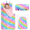Nap Mat - Unicorn Sleeping Bag Toddler Nap Mat Girls Slumber Bag with Reusable Pillow for Kids Slumber Bag for Elementary Preschool Kindergarten Daycare view 1