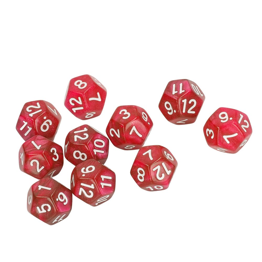 12 Sided Dice Dice for Teaching,40pcs Polyhedral Dice Clear Numbers Prevent Oxidation 12 Sided Dice Set for Game Teaching (Red)