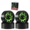 1.9 Beadlock wheels aluminium alloy1.9 wheels Three color and style options available for 1:10 RC Crawler Axial SCX10 SCX10 II TRX4 RC4WD D904pcs (Green) view 1